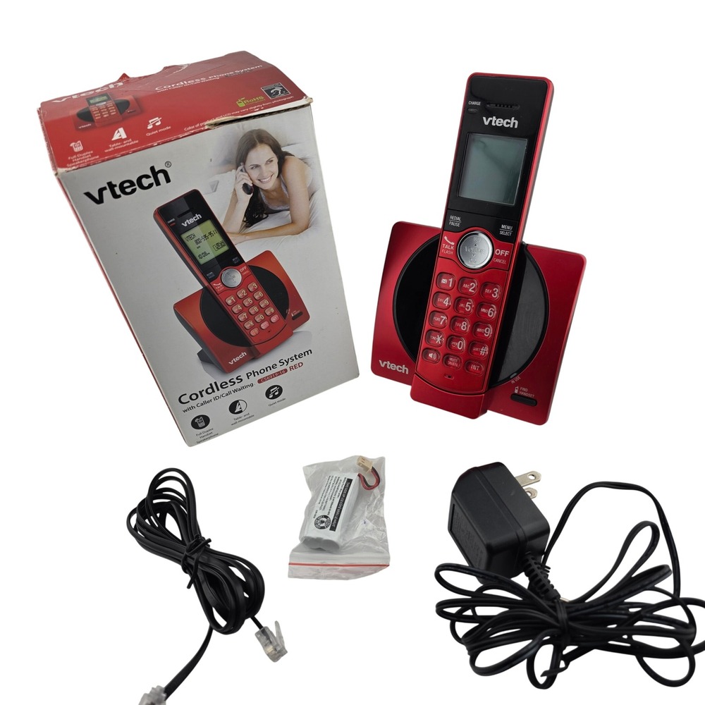 VTech Cordless Phone System‎ CS6919-16 Red Fair DECT 6.0 Caller ID Speaker